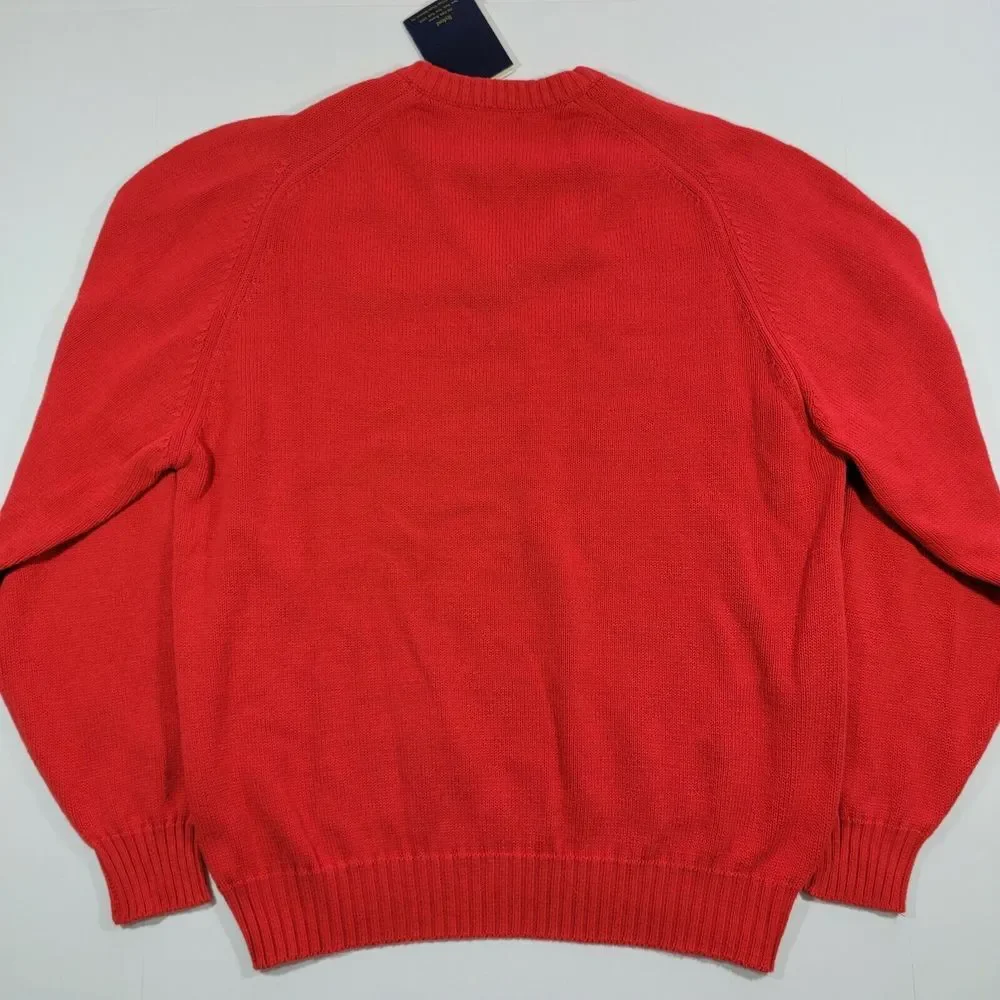 Byford Pullover Vneck‎ Sweater - Red - Knit - Cotton - XXL New - Vintage